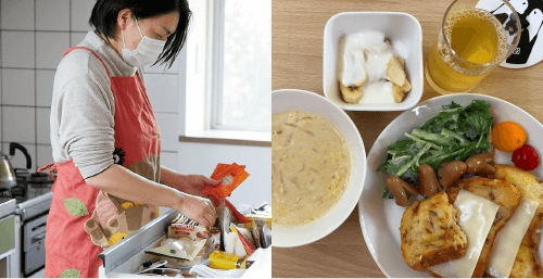 あたたかい食事、妊婦さんのリクエストに応じたバランスの良い食事が提供できます。